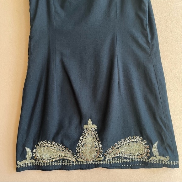 Free People Gold Sparkly Embellished Sequin Paisley Pattern Black in size 4 - Picture 11 of 15